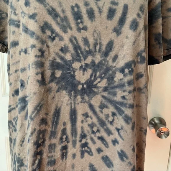 Pact Organic Cotton Husk Spiral Tie Dye Tee Shirt Small Brown Hippie Boho Artsy - Picture 3 of 8